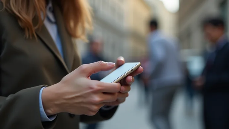 Écran de téléphone pendant un paiement